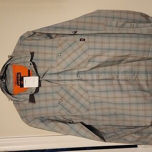 Walls mens size medium sun protection long sleeve work shirt